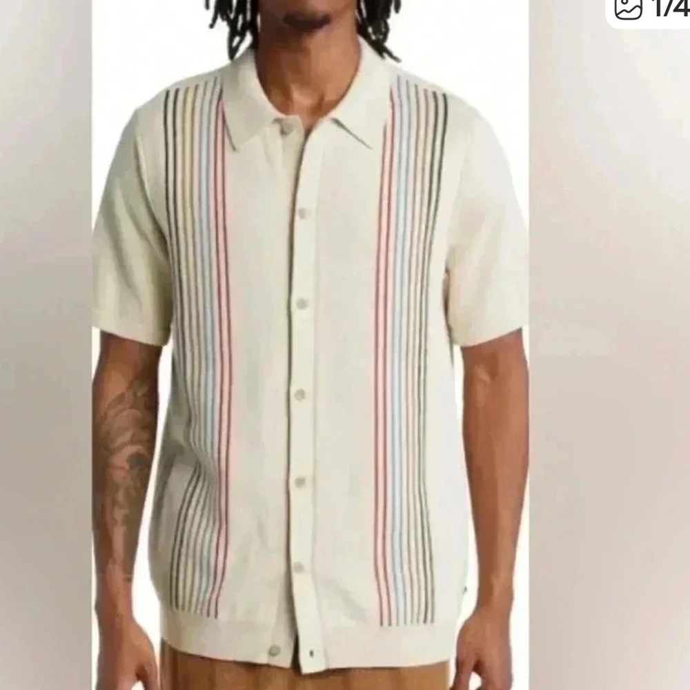 NWT Vans Modock Polo Button Down Sweater Side S